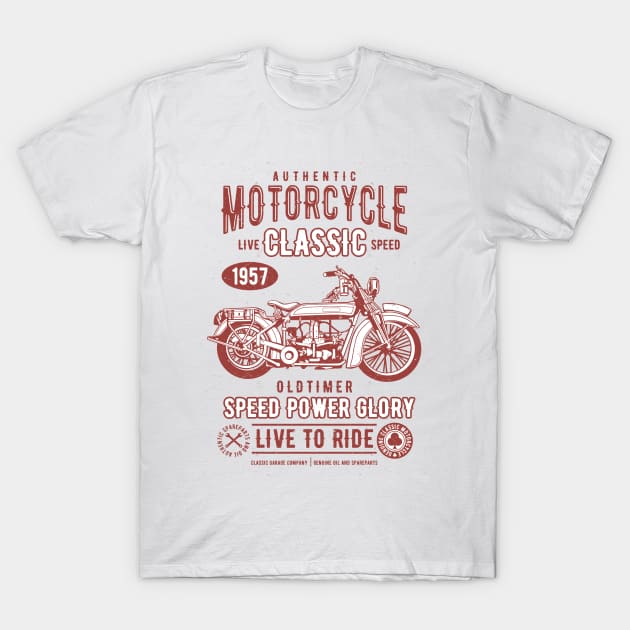 Authentic Motorcycle Classic Legend T-Shirt by Hariolf´s Mega Store